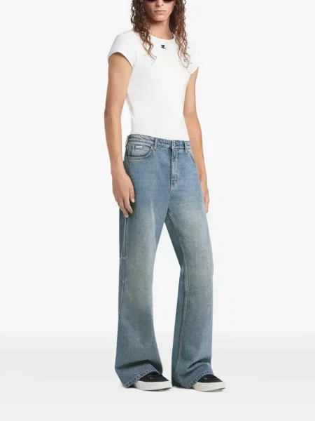 Pantaloni Courreges albastru