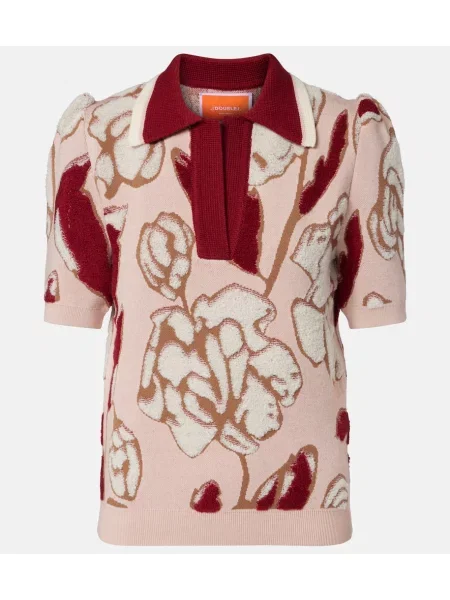 Pulover La Doublej cu model floral roz