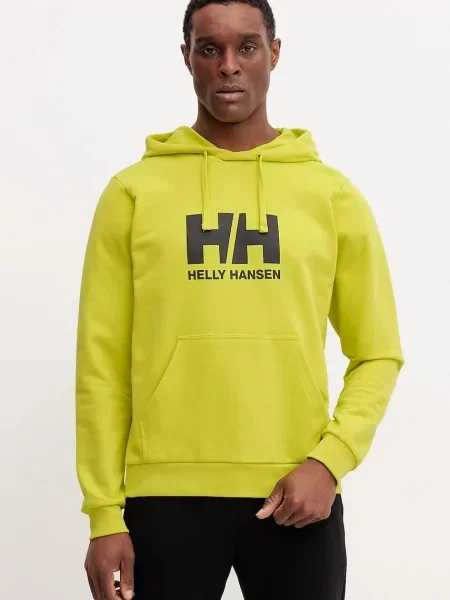 Helly Hansen hanorac de HH LOGO barbati cu glugă cu imprimeu galben