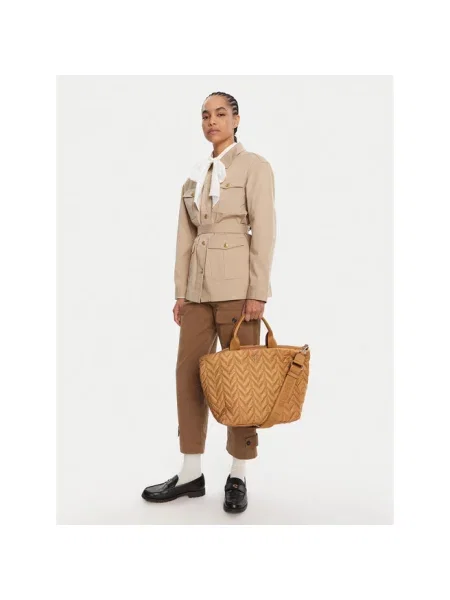 Ralph Lauren Torebki Kobieta ONE SIZE Skóra Stevie Zip Tote beżowy