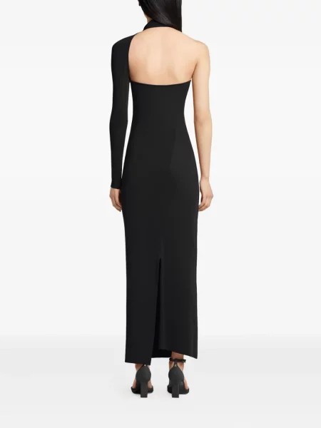 Rochie maxi Courreges cu un umăr gol de costum negru
