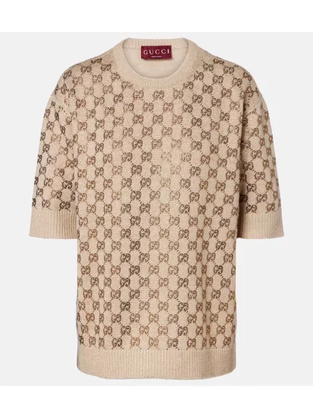 Sweter Gucci wełniany brązowy