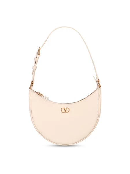 Lniana mała mały torebka hobo Valentino Garavani biała