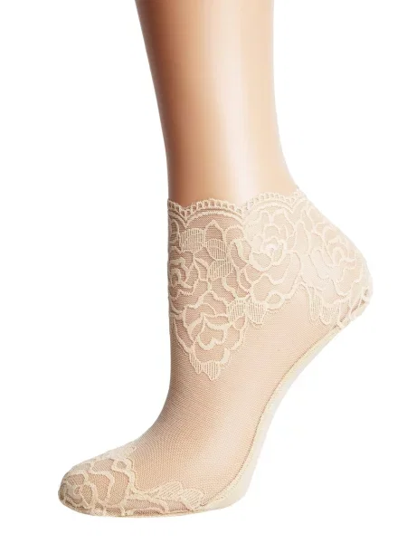 Sokisahtel Ponožky TERESA lace socks for women' béžová