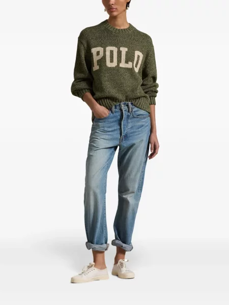 Polo Polo Ralph Lauren z twillu do kolan plisowane żółte