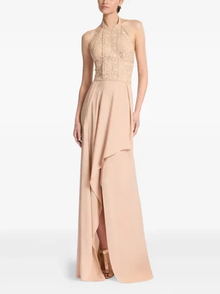 Rochie Elie Saab din dantelă cu gât halter de costum