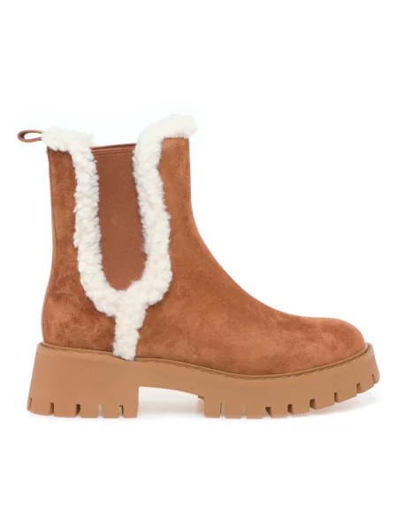 Botki Michael Kors sznurowane koronkowe brązowe
