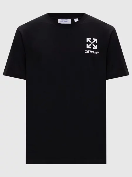 Футболка з принтом логотипа та емблеми Off-white чорна