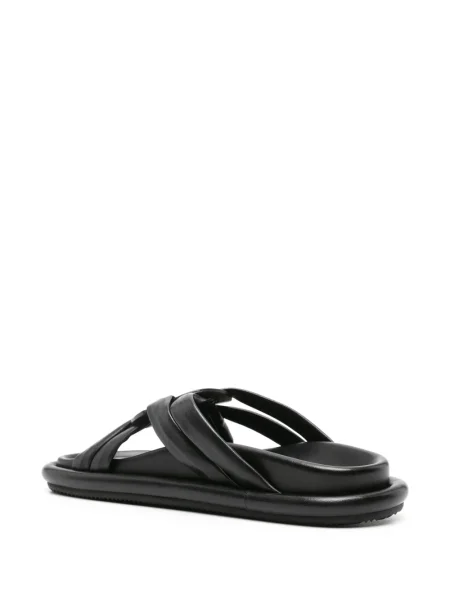 Papuci Moncler din piele negru