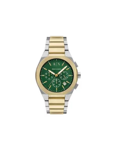 ARMANI EXCHANGE Analogové hodinky RAFAEL zlatá / tmavě / stříbrná zelená