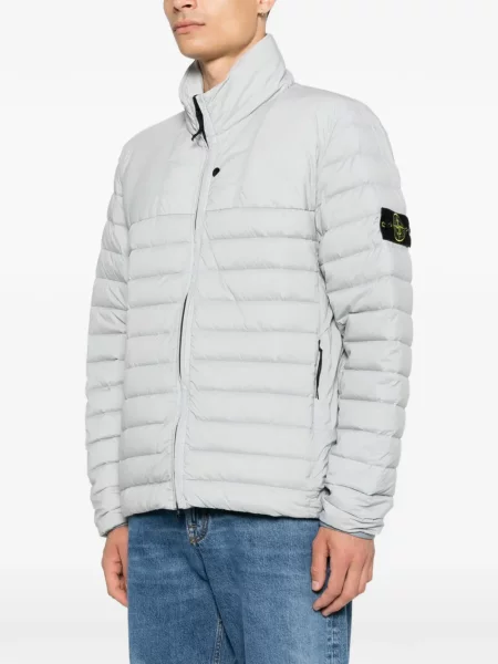 Matlasat geacă Stone Island cu strasuri gri