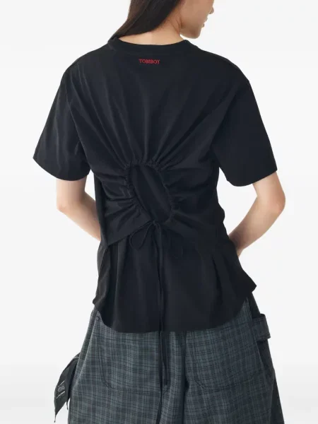 Tricou Tomboy cu cordon negru