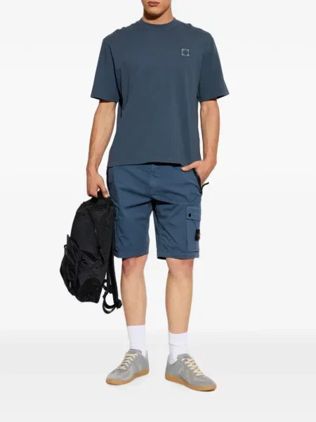 Tricou Stone Island cu strasuri albastru