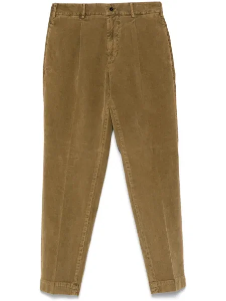 Pantaloni Dell'oglio de catifea cord conici maro
