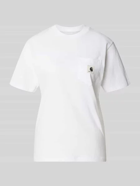 T-shirt z kieszenią na piersi i detalem z logo Carhartt Work In Progress biała