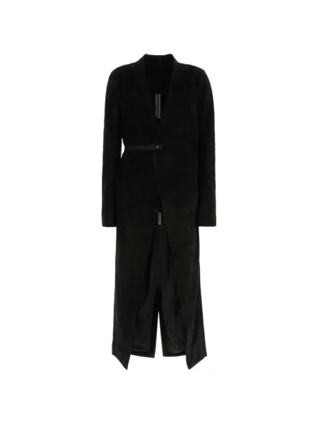 Palton Rick Owens din piele de căprioară plic negru