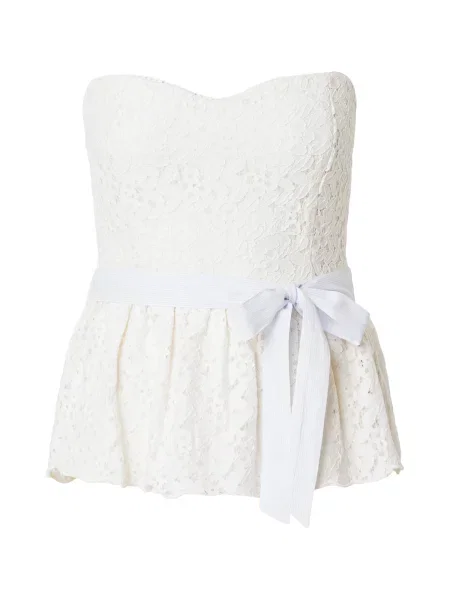 HOLLISTER Top albastru deschis alb