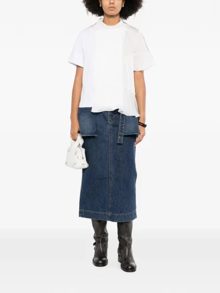 Fustă din denim Sacai albastru