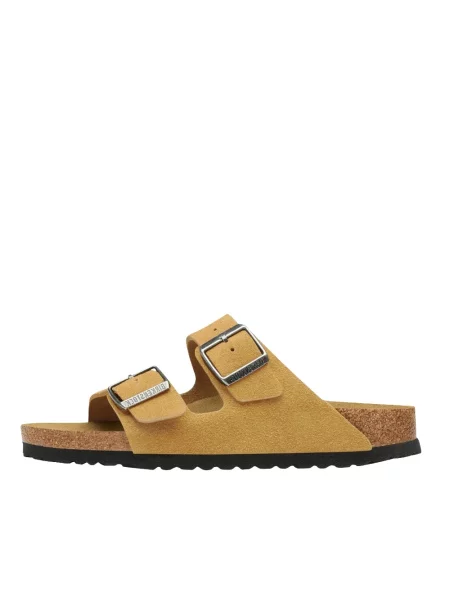Klapki Birkenstock skórzane brązowe