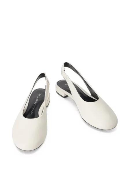 Pantofi cu toc Stuart Weitzman din piele slingback alb