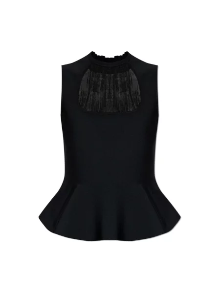 Top Alexander Mcqueen ze stójką czarny