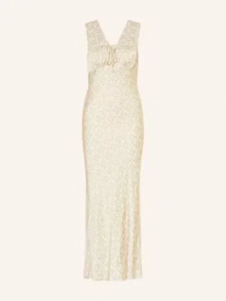 Claudie Pierlot Satynowa Sukienka beige beżowa