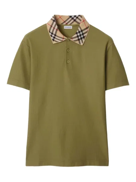 Polo Burberry în carouri verde