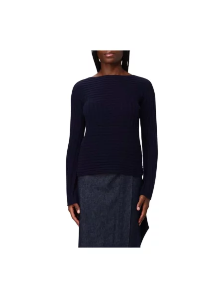 Dzianinowy sweter Emporio Armani niebieski