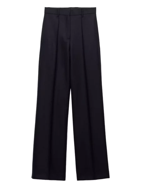 Pantaloni Prada cu model herringbone albastru