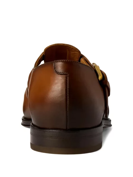 Δερμάτινα σκαρπινια Ralph Lauren Purple Label με αγκράφα μωβ