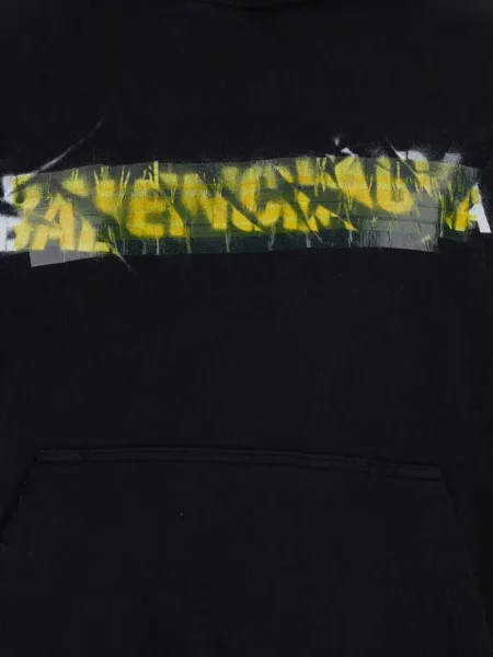 Hanorac cu glugă Balenciaga cu imagine negru