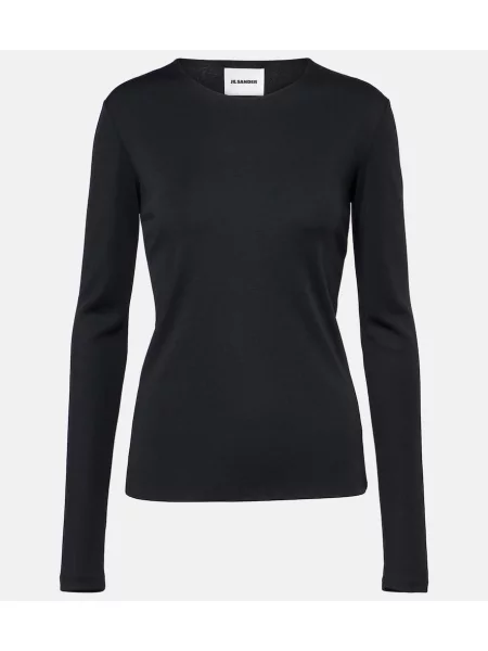 Top Jil Sander din jerseu negru