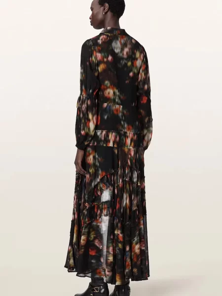 AllSaints rochie din vâscoză MARIA negru