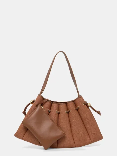 Themoire torebka brązowy