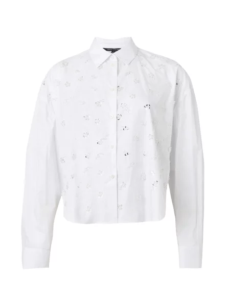 ARMANI EXCHANGE Bluză argintiu / transparent alb