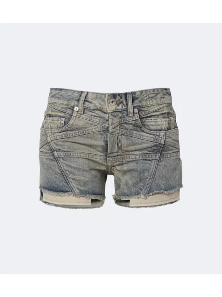 Pantaloni scurți din denim Rick Owens de lână gri
