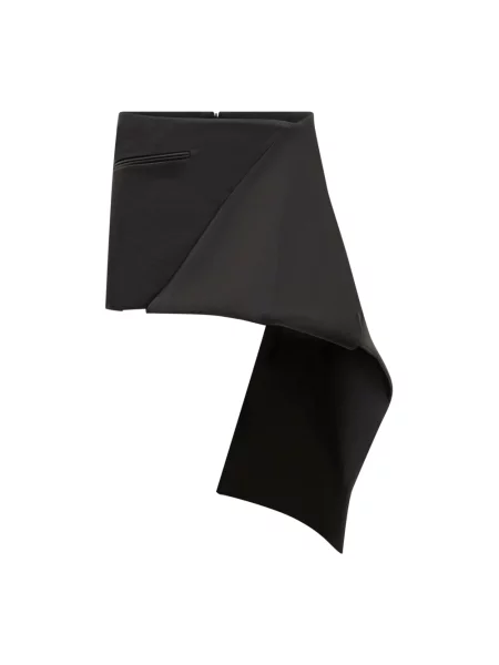 Satynowa mała spódnica mini Courreges mini czarna