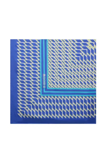 Fular Moorer cu imagine cu imprimeu geometric albastru