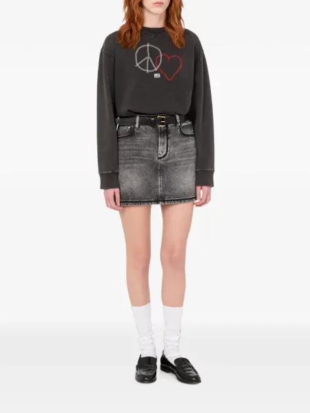Hanorac Love Moschino cu broderie gri
