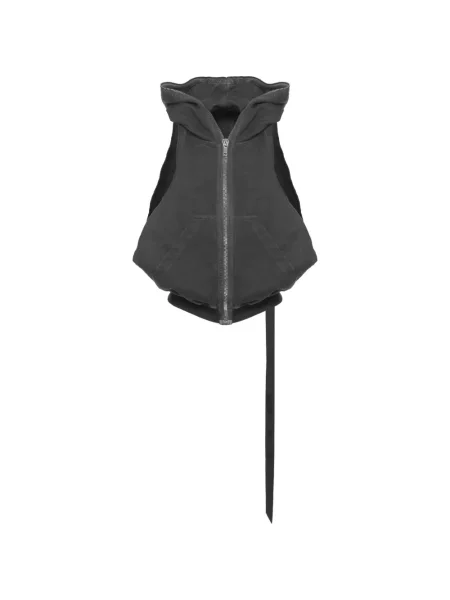 Hanorac cu glugă Rick Owens Drkshdw fără mâneci cu glugă gri