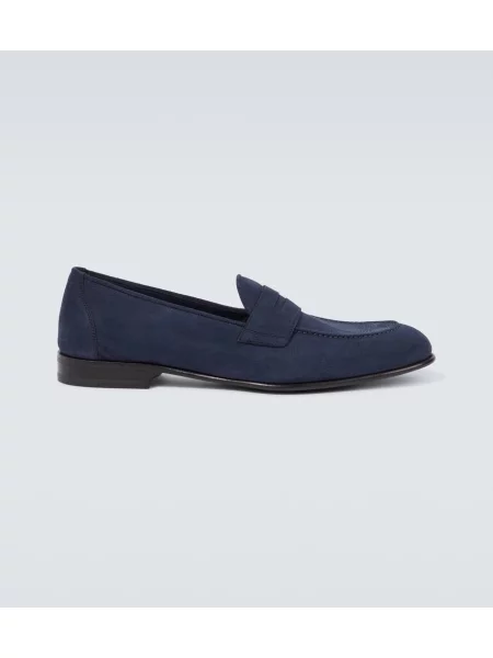Usnjene loaferke Brioni modra