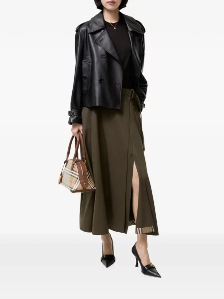 Fustă midi Burberry de lână maro