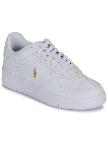 Sneakerși Polo Ralph Lauren din dantelă alb