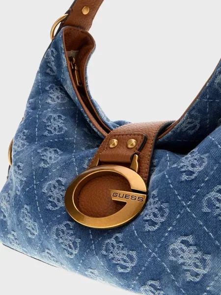 Сумка Guess с принтом голубая