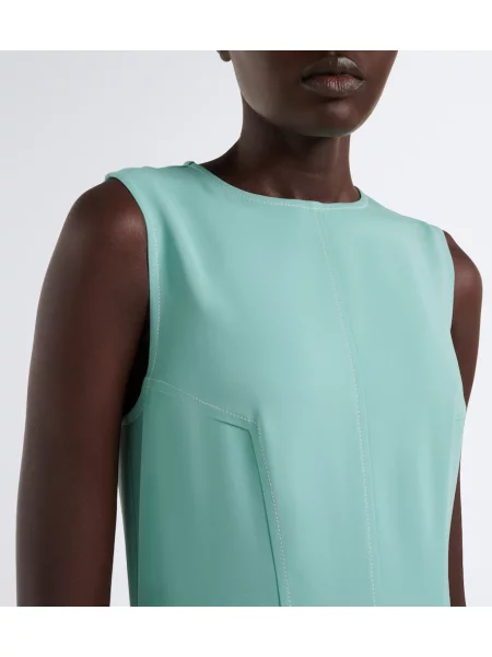 Rochie midi Stella Mccartney asimetrică drapată albastru