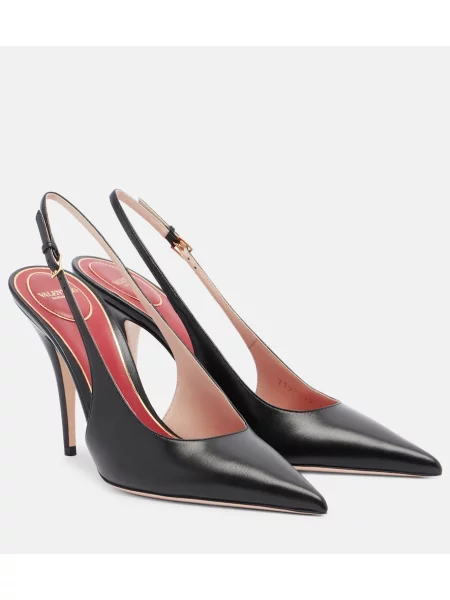 Pantofi cu toc Valentino Garavani din piele slingback negru