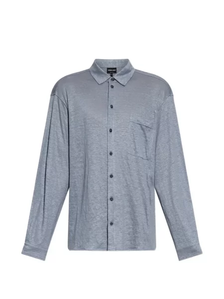 Lung cămașă Giorgio Armani de in albastru