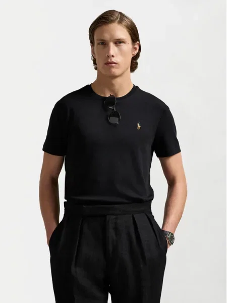 Polo Ralph Lauren Marškinėliai šviesiai ruda / tamsiai žalia balta juoda