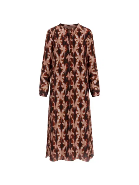 Lung rochie maxi One Season cu imagine maro