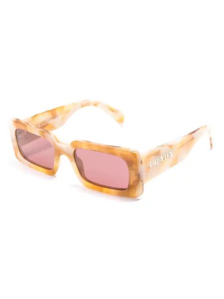 Raštuotos saulės akiniai Prada Eyewear geltona